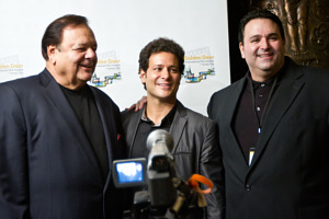 Bill Sorvino - President and Founder of the GOLDEN DOOR INTERNATIONAL FILM FESTIVAL OF JERSEY CITY - is flanked by his Uncle, legendary actor Paul Sorvino (L) and Award-Winning Writer-Director/Producer Sam Borowski (R) with whom he has collaborated no fewer than 4 times.