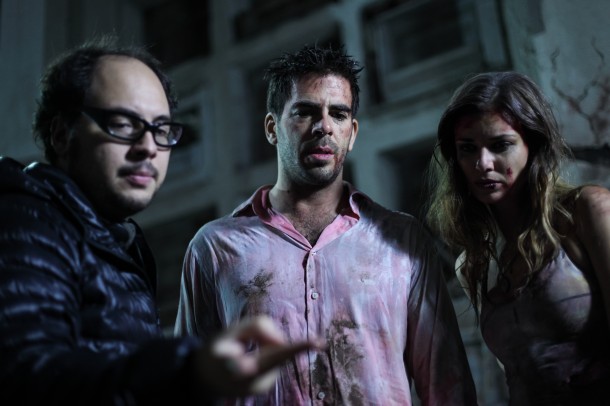 Director Nicolas Lopez, Roth, and Actress Lorenza Izzo AFTERSHOCK_5_hq