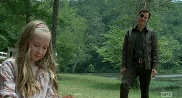 David Morrissey and Meyrick Murphy in The Walking Dead.